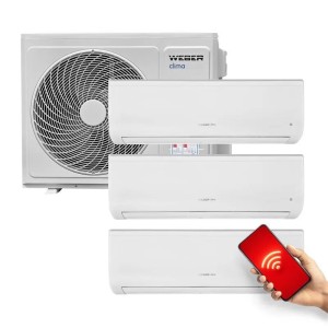 Multisplit Klimaanlage Set 3x 2,6 kW + 7,9 kW Weber Clima Q mit WLAN & Zubehör