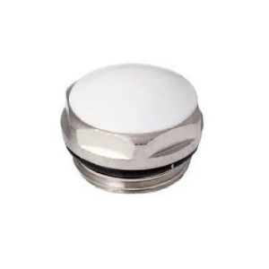 Blindstopfen 1/2" mit O-Ring weiß – vernickelt