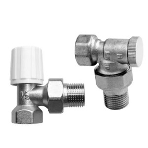 Heizkörper Ventilset 1/2 Zoll Eckventil + Rücklaufventil