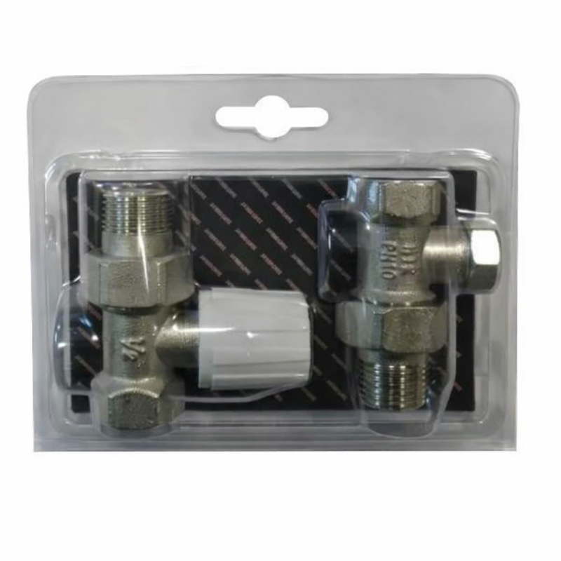 Heizkörper Ventilset 1/2 Zoll gerade Ventile