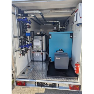 Mobile Heizstation 530 kW im Anhänger – Baustellenheizung & Großheizung