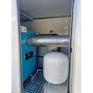 Mobile Heizstation 530 kW im Anhänger – Baustellenheizung & Großheizung
