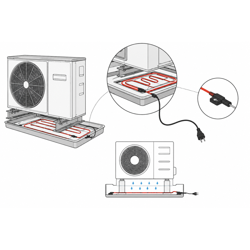 Heizkabel mit Thermostat für Wärmepumpe