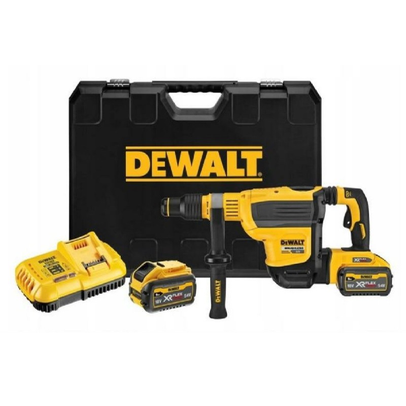 54V 10.5J Bohrhammer + Koffer, 2 Akkus & DeWALT DCH614X2 Ladegerät 54V 10.5J Bohrhammer + Koffer, 2 Akkus & DeWALT DCH614X2 Ladegerät